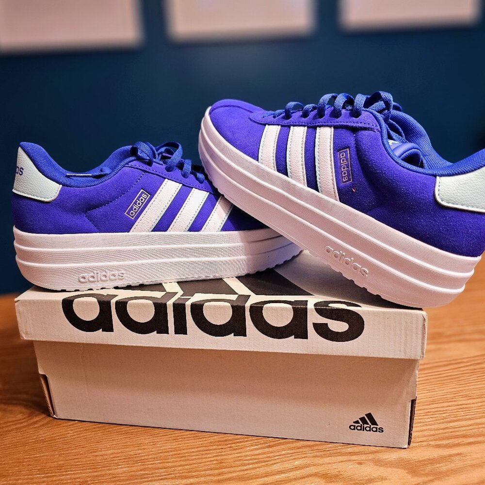 Like new - ADIDAS VL Court Bold Sneakers - Colbalt Blue - Ladies size 8.5